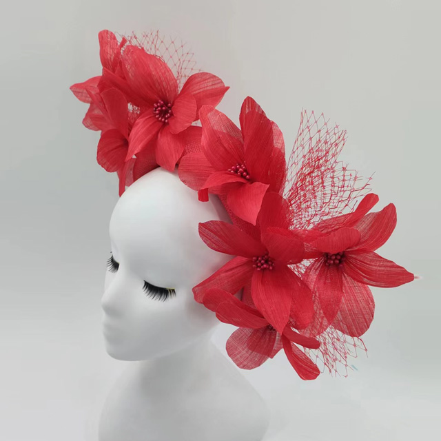 Sinamay Fascinator Hair Accessories Feather Headband for Women Wedding Party HeadWear